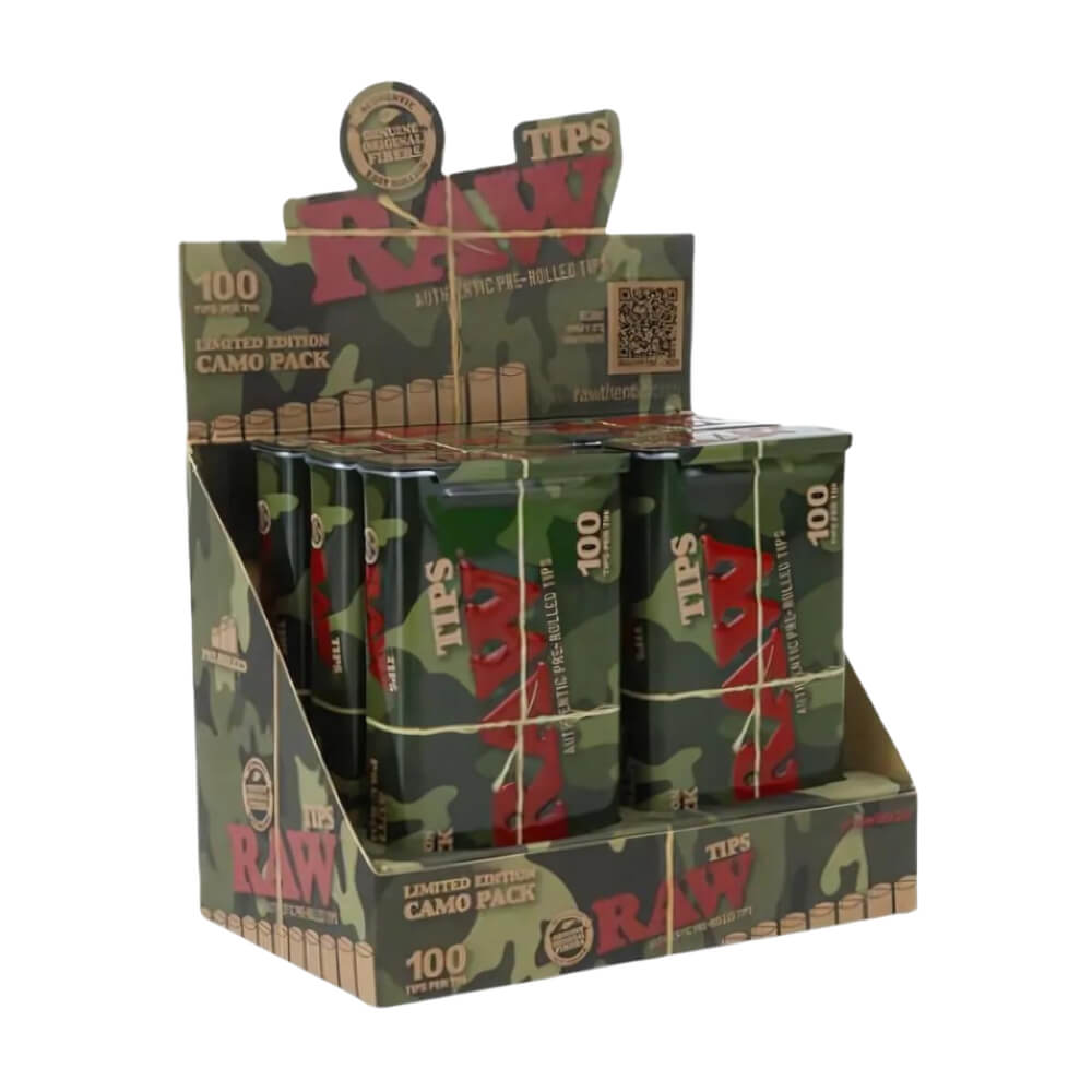 RAW Camo 100 Filtri Pre-Rollati Edizione Limitata (6 barattoli/espositore)