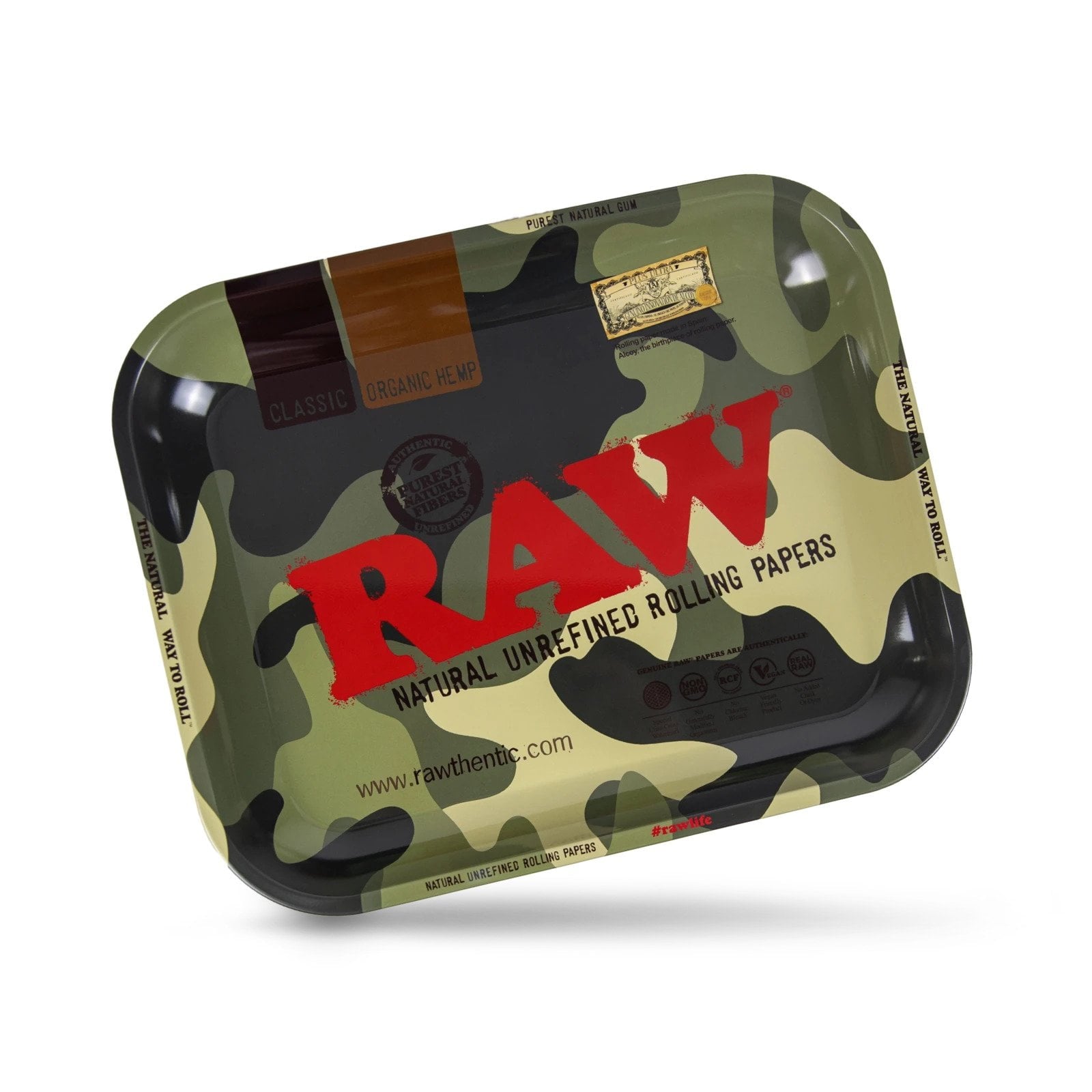 Vassoio grande in metallo per rollare RAW Camo Army