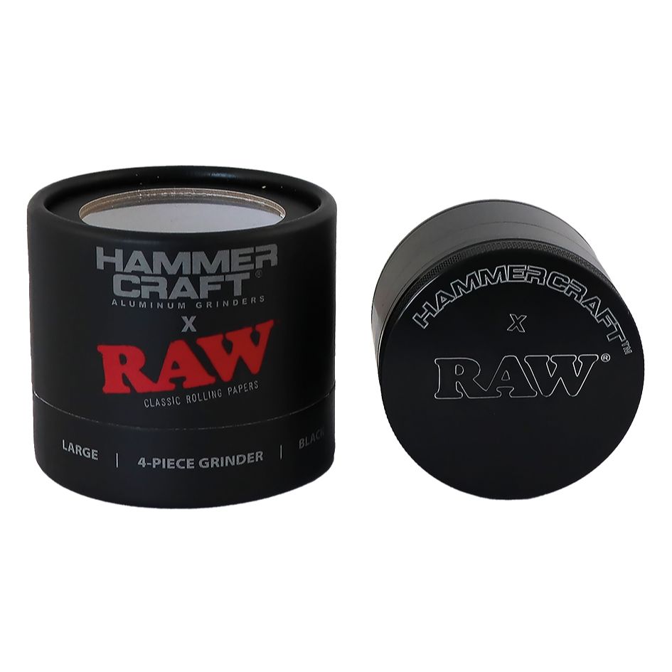 RAW Hammer Craft grande in alluminio Grinder 4 parti - 60 mm