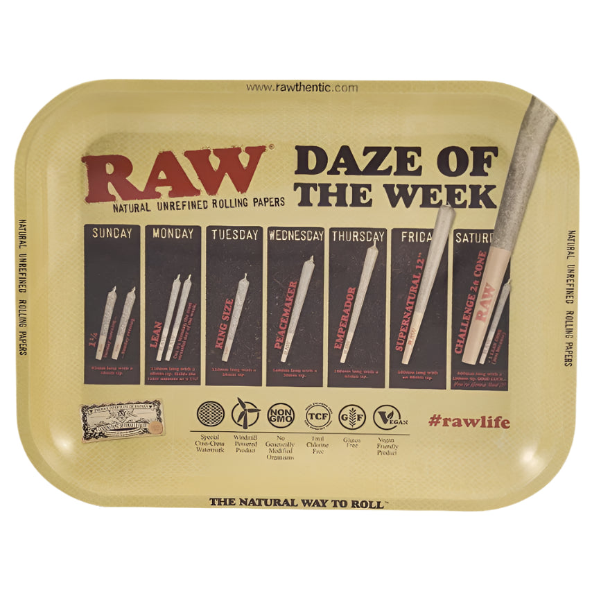 RAW - Vassoio grande in metallo per rollare Daze Of The Week