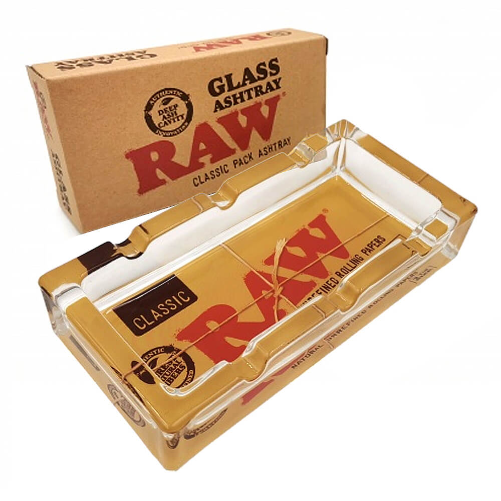 Posacenere rettangolare in vetro RAW da 16 cm