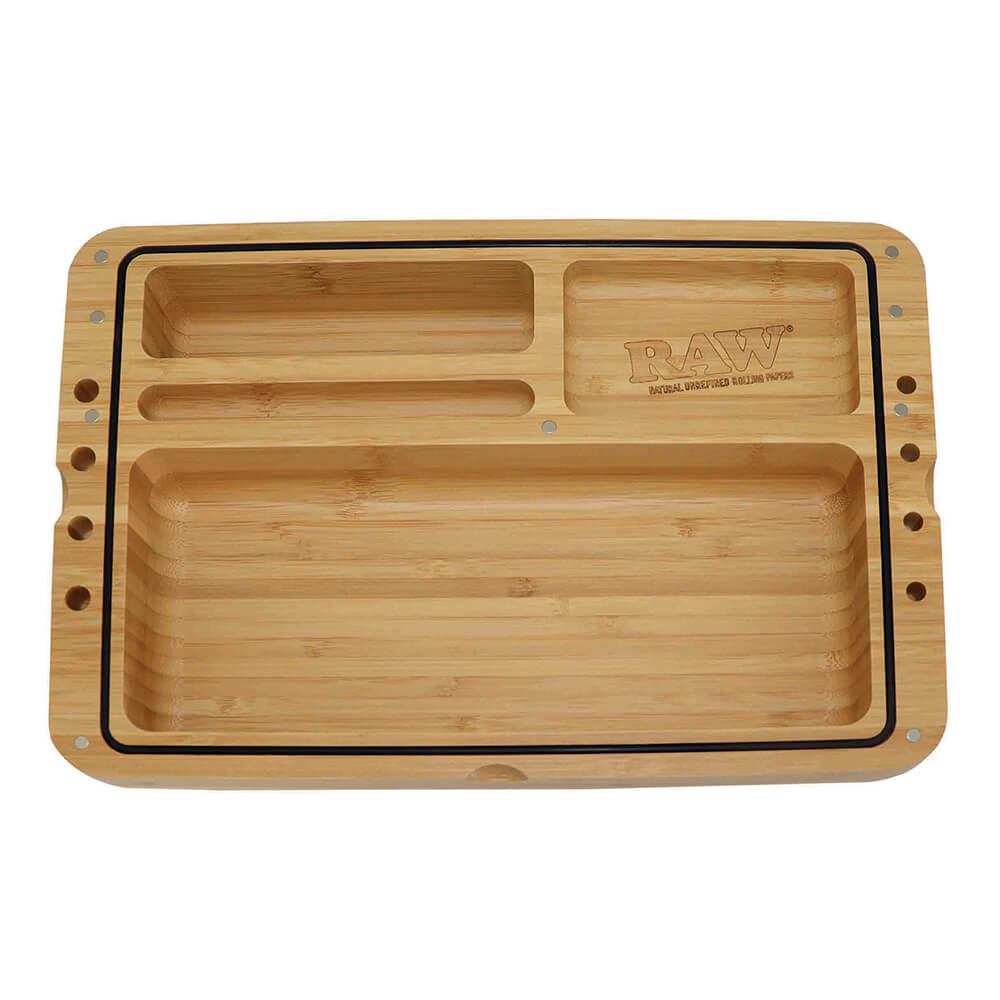 RAW Spirit Box Wooden Magnetic Rolling Tray
